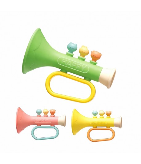 Jucarie Trompeta Bebelusi Chengji Silicone Horn, Instrument Muzical din Silicon Moale cu Sunete, Apasa si Canta, Dezvolta Auzul 