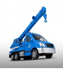 Macara cu Frictiune, Brat Mobil si Lumini Scara 1:16 Albastra, Jucarie Interactiva Utilaj de Constructii pentru Copii, Vehicul c