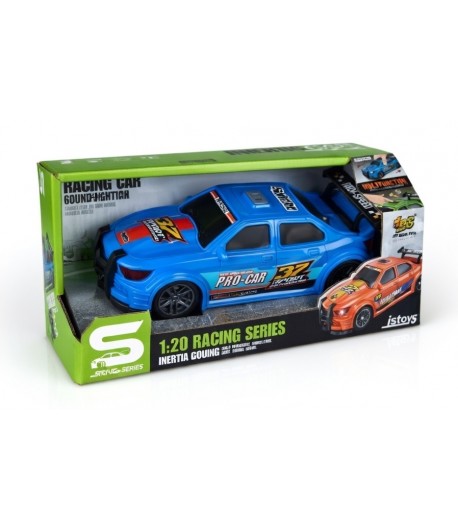 Masina de Curse Frictiune L&S, Scara 1:20, Jucarie Interactiva Push and Go cu Motor Inertia, Masinuta de Curse Colorata cu Desig