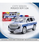 Masina de Politie Frictiune cu Usi care se Deschid, Jucarie Interactiva Push and Go cu Motor Inertia, Usi Functionale, Vehicul P