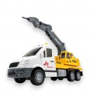 Masinuta cu Picamer cu Frictiune, Muzica si Lumini 29 cm, Jucarie Interactiva Utilaj de Demolare pentru Copii, Vehicul cu Ciocan
