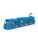 Tramvai Albastru cu Usi care se Deschid, Frictiune, Sunete si Lumini 1:16, Jucarie Interactiva Realistica pentru Copii, Vehicul 