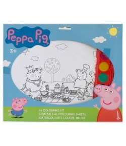 Kit de colorat A4 cu acuarele Peppa Pig