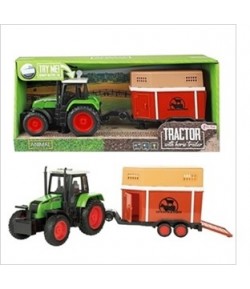 ANIMAL WORLD Tractor frict.+L-S +livestock trailer