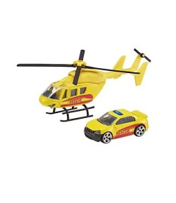 Set de joaca elicopter de salvare cu masinuta, Galben- Teamsterz