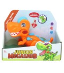 Jucarie interactiva dinozaur junior cu lumini si sunete, Portocaliu