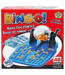 Joc de societate Bingo cu 48 cartonase, 90 de bile si jetoane