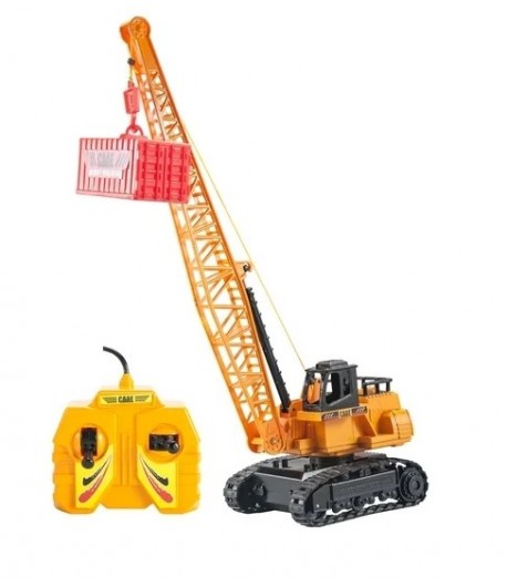 Macara cu Telecomanda Multicolor, Jucarie Macara de Constructii RC, Ridica si Coboara, Se Roteste, Telecomanda 2.4GHz, Jucarie E