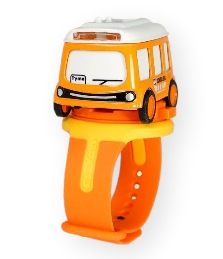 Jucarie Ceas pentru copii cu lumini si sunete, Autobuz, Portocaliu