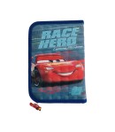 Penar textil 1 fermoar si 2 flapsuri Cars, 21 x 14 x 3.5 cm