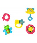 Set de jucarii bebelusi, 5 Zornaitori, Multicolor, 33 cm