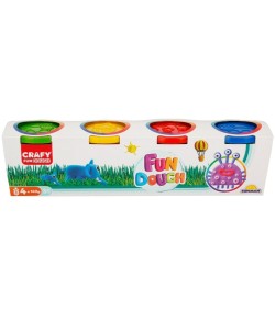 Set plastilina cu 4 culori, Crafy Fun, 560 g