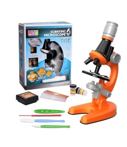 Jucarie Educativa Microscop cu Trei Dimensiuni de Marire 100x 400x 1200x, Microscop pentru Copii cu Lentila Rotativa, Explora Lu