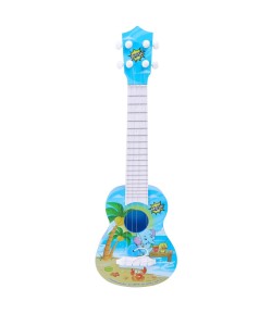 Jucarie muzicala chitara Ukulele cu imprimeu animat, Albastru, 45 cm