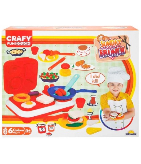 Set de modelare din plastilina, Sunday Brunch, Crafy, 23 piese