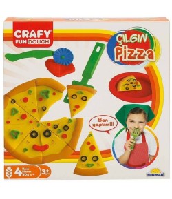 Set de modelare din plastilina, Crazy pizza, Crafy, 10 piese
