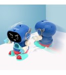 Robot dansator Interactiv cu telecomanda si lumini, Albastru, 18 cm