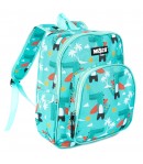 Ghiozdan de gradinita Mesco cu 2 compartimente, Crocodili, Turcoaz, 32x26x10 cm