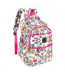 Ghiozdan Fashion Mesco Multicolor cu 3 compartimente Flowers