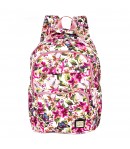 Ghiozdan Fashion Mesco Roz-Verde cu 3 compartimente Flowers