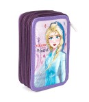 Penar textil 3 fermoare Frozen, 21 x 14 x 6.5 cm