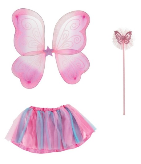 Costum de Zana cu fustita, aripioare si bagheta magica Princess Friends, 60cm