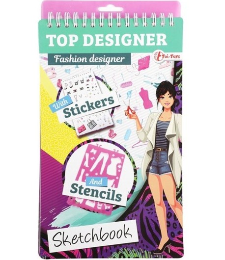 Caiet de schite cu autocolante- Top Designer, Moda 14x25cm.