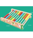 Numaratoare din Lemn, Vopsea Ecologica, 10 Siruri x 10 Margele, 4-6 Ani, 24.5 x 20.5 cm, Multicolor