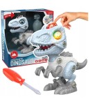 Jucarie de asamblat, Dinozaur cu lumini si sunete, T-rex, 16 x 14 x 7 cm