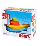 Jucarie pentru baie,, Set 4 barcute plutitoare colorate, 11 cm