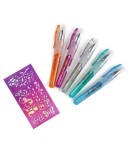 Set 5 pixuri cu gel glitter pentru tatuaje temporare, Printesa Ghetii