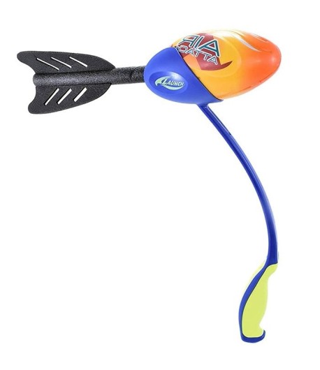 Set Racheta din spuma cu Lansator inclus, Albastru/Portocaliu, 40 cm