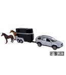 Masina metalica  Volvo XC90 cu Remorca pentru Cai - Kids Globe (27 cm)