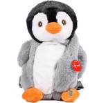 Rucsac Flappers Pinguin, isi misca aripile, EcoPlush, 30 cm
