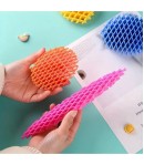 Jucarie Worm Fidget de Decompresie, Anti Stres, Dimensiune Compacta 10 cm, Dimensiune Extinsa 24.5 cm, Portocaliu
