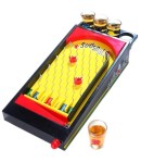 Joc de societate Pinball cu pahare pentru shoturi 40 x 17,7 cm, galben