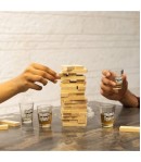 Joc de Baut Jenga Turnul Betivului din Lemn, 19 x 7 x 20 cm