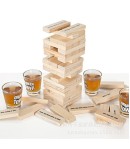 Joc de Baut Jenga Turnul Betivului din Lemn, 19 x 7 x 20 cm