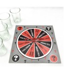 Joc de societate cu 4 pahare de shoturi din sticla ruleta norocului, 17x17x7.5cm