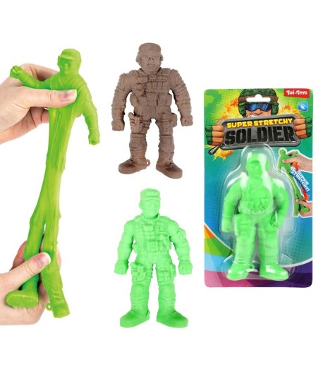 Soldat super elastic, Jucarie antistres,maro, 15 cm