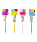 Pix cu puf, forma de inghetata, Mov