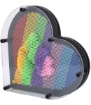 Tablou interactiv 3D, forma de inima, Mov, 13 cm