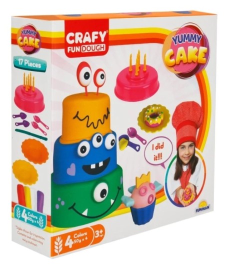 Set de modelare din plastilina, pentru cofetarie, Crafy, 17 piese, 200 g