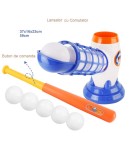 Joc de Baseball Interactiv, Lansator  Aruncare prin Buton de Lansare pe Bata, 59 cm Bata, Multicolor