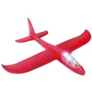 Avion planor cu pilot, polistiren, cu lumini in cabina pilotului, 47 cm, Rosu, Avaleea