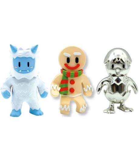 Set 3 mini figurine Stumble Guys, 3D Seria 1 - Frost Yeti, Gingerbread Guy, Metal Hatchling