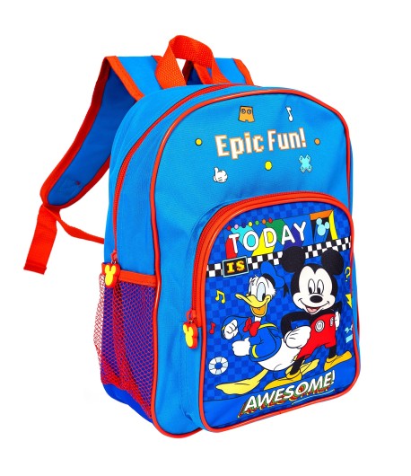 Ghiozdan pentru gradinita, Mickey Mouse, 2 compartimente, 32 cm