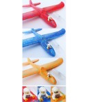 Avion planor cu pilot, polistiren, cu lumini in cabina pilotului, lungime 47 cm, Albastru, Avaleea