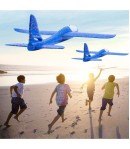 Avion planor cu pilot, polistiren, cu lumini in cabina pilotului, lungime 47 cm, Albastru, Avaleea