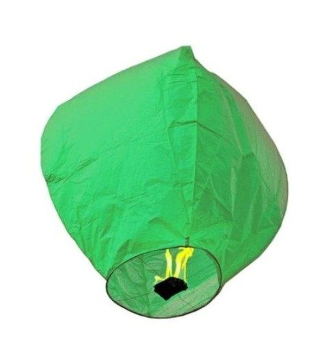 Lampion zburator, hartie biodegradabila, Verde